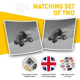 2 x 7.5cm Square Vinyl Stickers - Quad Bike Desert Safari 4x4 Decals 35439