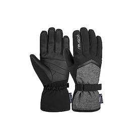Reusch Moni R-TEX XT warm, waterproof, windproof and breathable winter gloves, finger gloves, ski gloves for women for unhindered freedom of movement, black/grey, 7.5