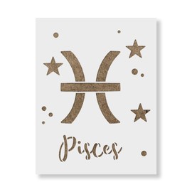 Pisces Zodiac Symbol Stencil - Ideal for Educational and Signage Projects, Mylar Stencils