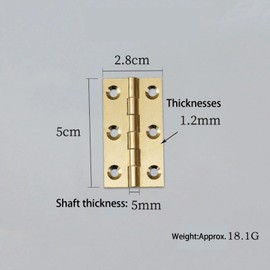 4 Pcs 2" Door Hinges Brass Folding Hinges for Gate Window Closet Drawer Boxes