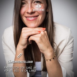 Akitsune Harmony Platelet Women's Bracelet, Elegant 316L Stainless Steel Bracelet for Women, Waterproof and Hypoallergenic, 1 mm Diameter, Chain Bracelet with 15 cm Length + 3 cm Extension, Stainless