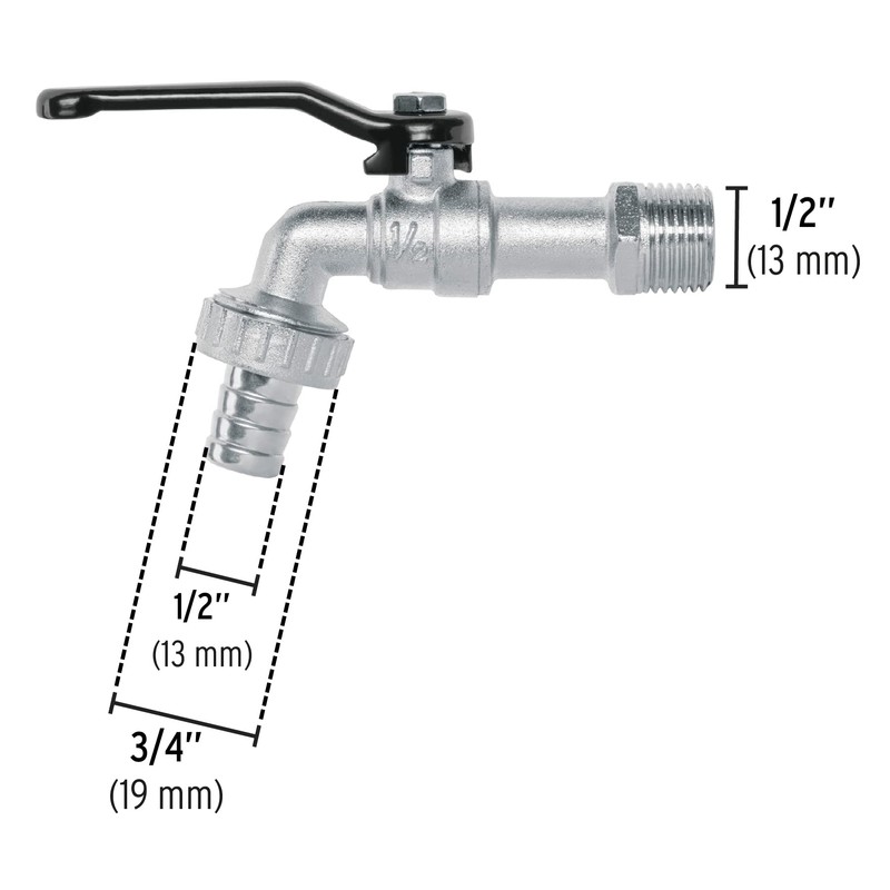 Pretul LL-21P, Llave de esfera con recubierto de niquel, 1/2"