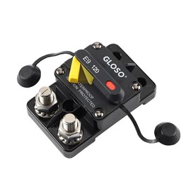 GLOSO 120A Recessed Button High Amp Side by Side Stud E9T Single Pole Thermal Circuit Breakers (120A)