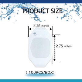 2.3"x2.75"-100 Individual Packages Transparent Sterile Waterproof Film Dressings for Wound Cover - Medical Grade - Clear Adhesive Skin Bandages for IV Shield, Tattoo Aftercare (TP，2.3" x2.7"-100PCS)