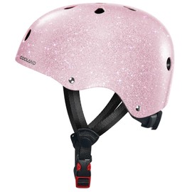 Odoland Kids Bike Helmet, Boys and Girls Bicycle Helmet for Kids 5-10, Skating, Cycling, Skateboard Helmet, Adjustable & Lightweight Multi-Sports 48-55cm,Shinning Pink