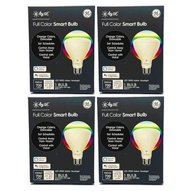 GE (case of 4) Lighting Full Color Smart Bulb, LED BR30, C, Dimmable with app, Change Colors, Control with Voice, 10 watt, 700 Lumen LED Floodlight