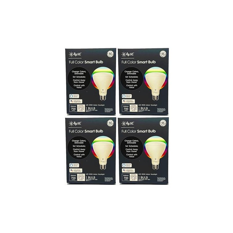 GE (case of 4) Lighting Full Color Smart Bulb, LED