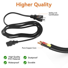 6ft 3-Prong AC Power Cord for Pellet Grills - Compatible with Traeger Ironwood 650/885, Pro 575/780, Timberline 1300/850 (Gen 2 only) - Pellet Smoker Grill Power Cord Kit