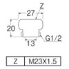 SANEI Shower Adapter PT25-9 Connects SANEI Shower Hose to Osaka
