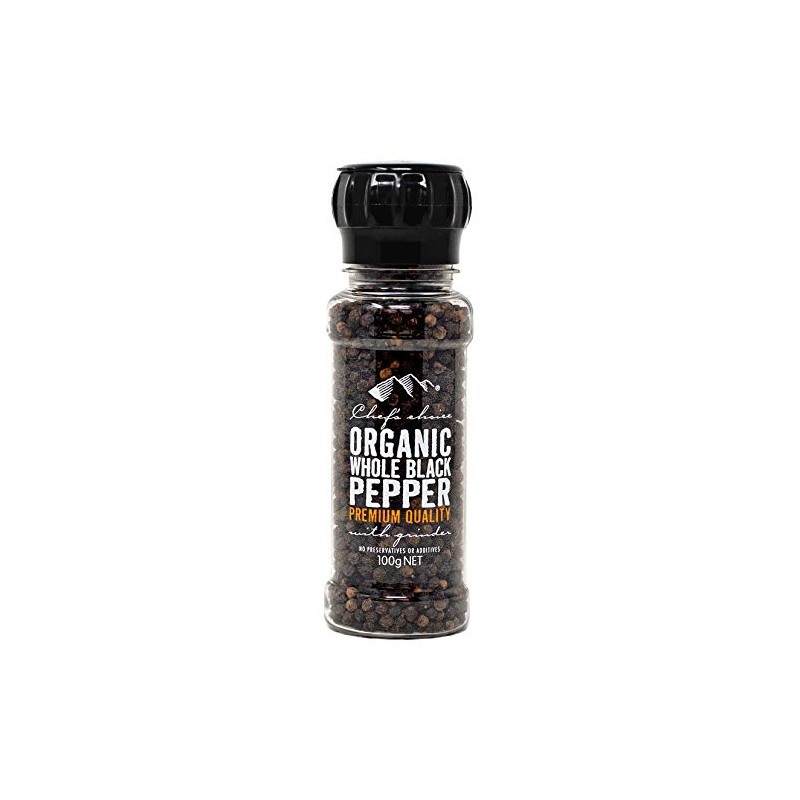 Chef's Choice Organic Black Pepper or Organic White Pepper with