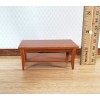 Town Square Miniatures Dollhouse Miniature Coffee Table with Shelf Walnut