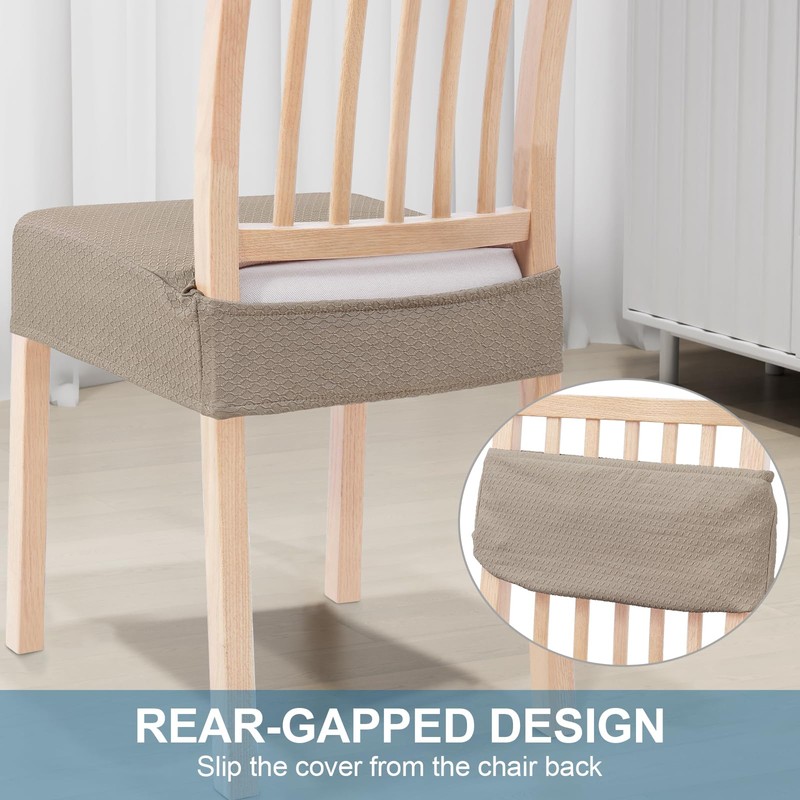 Smiry - Juego de 4 fundas elásticas de asiento jacquard