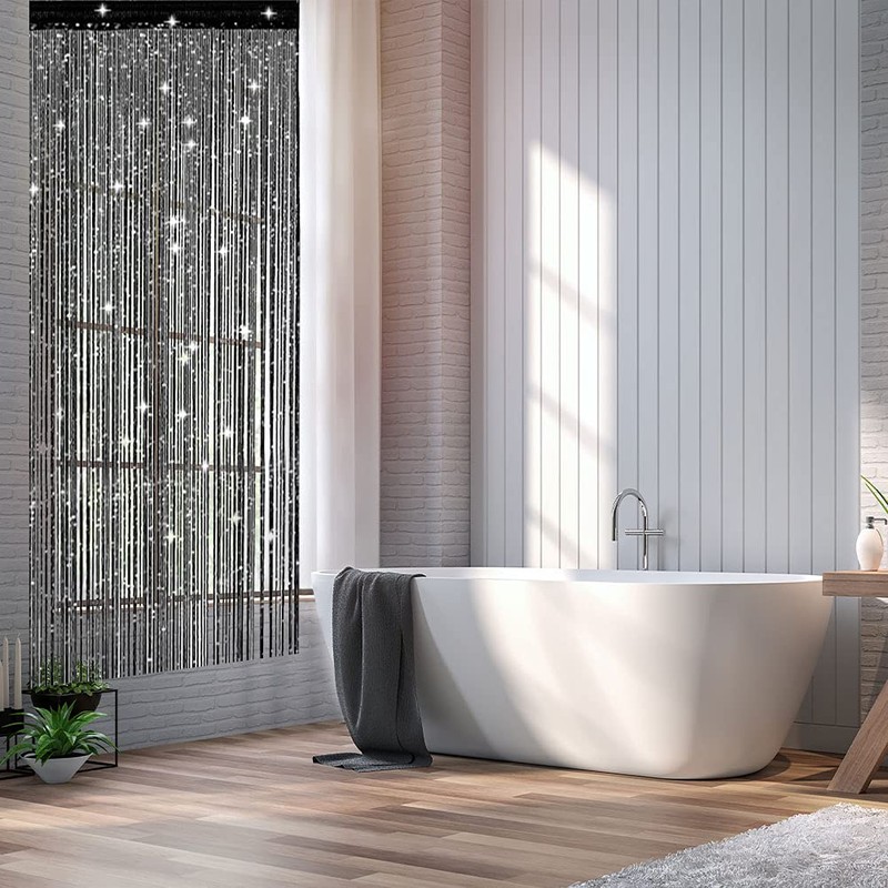 Thboxes String Door Curtains, Backdrop Curtain, Glitter Fly Screens for