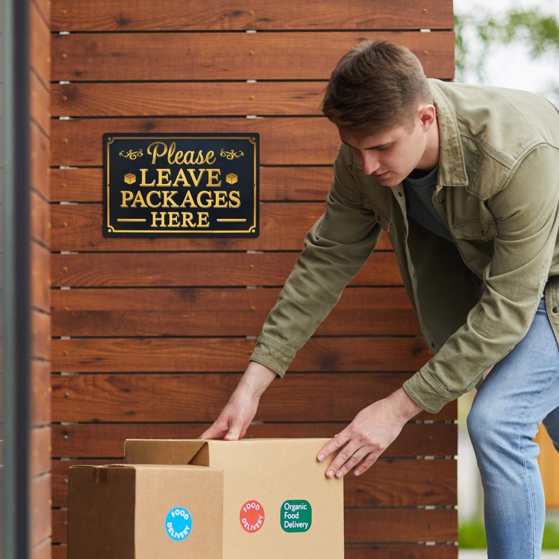 Putuo Decor Please Leave Packages Here Metal Signs Package Signs