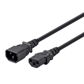 Monoprice Extension Cord - IEC 60320 C14 to IEC 60320 C13, 15 Amp, 1875 Watt, 3-Prong, 14AWG, 10 Feet, Black
