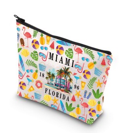 VAMSII Miami Gift Miami Travel Summer Florida Miami Beach Cosmetic Bag Beach Florida Gift Florida Vacation Florida Pride, MIAMI