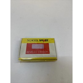 School Smart Beveled Block Erasers, Large, Pink, Pack of 12