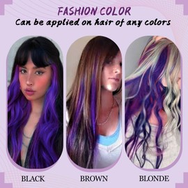 RUNATURE Real Hair Extensions, Bondings, Pre-Bonded U-Tip Keratin Extensions, 35 cm/14 Inches, Purple Hair Extensions, Real Hair Bondings, 20 g, 25 Strands