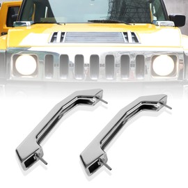 johntruck 12498996 Silver Smooth Chrome Billet Hood Handles for All 2003-2009 Hummer H2 & H2 SUT Models Exterior Accessories, Set of 2
