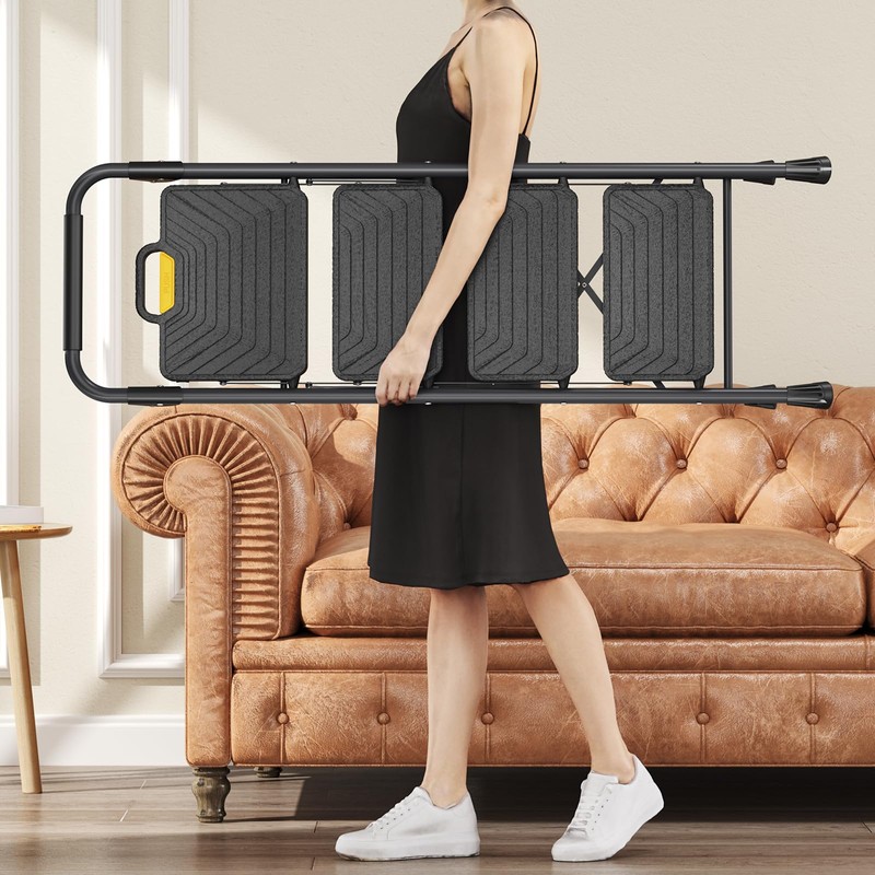 KINGRACK 4 Step Ladder, Sturdy Steel Step Stool with Anti-Slip
