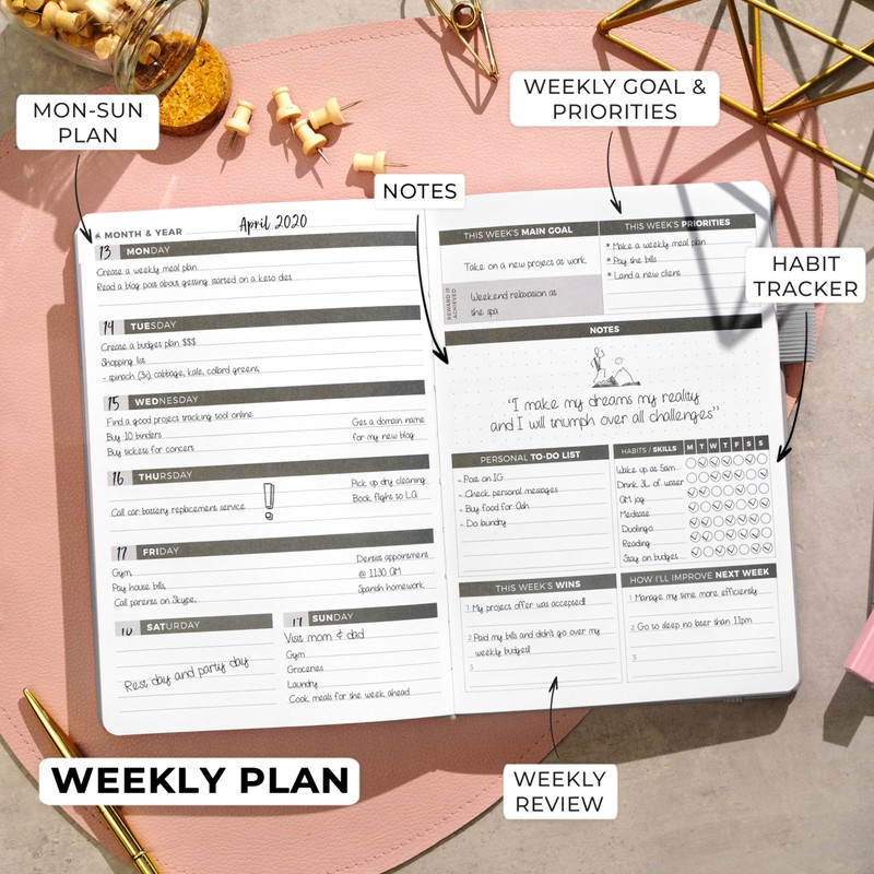 Clever Fox Planner – Undated Weekly & Monthly Planner for