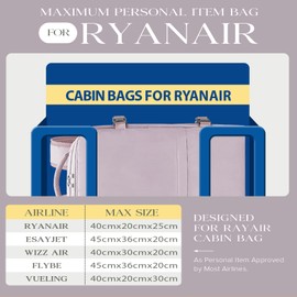 Hayayu Ryanair Hand Luggage 40 x 20 x 25 Small Hand Luggage Backpack for Backpack Hand Luggage Aeroplane Travel Backpack with Laptop Compartment Anti-Theft Bag for Weekender Short Tirp, Violet