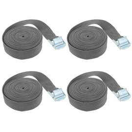 4Pcs Ratchet Tie Down Straps, Adjustable Tensioning Belt Lashing Straps for Cargo Luggage Vans Trucks Motorcycle (Grey) - 6m x 25mm