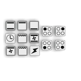 generisch A Set of 13 Cooker Stickers E Hob Labelling Oven Cooking Switch Sign Symbols (R29/1) (No. 3 Black Symbols on Transparent Background, 0.5 x 0.5 cm)