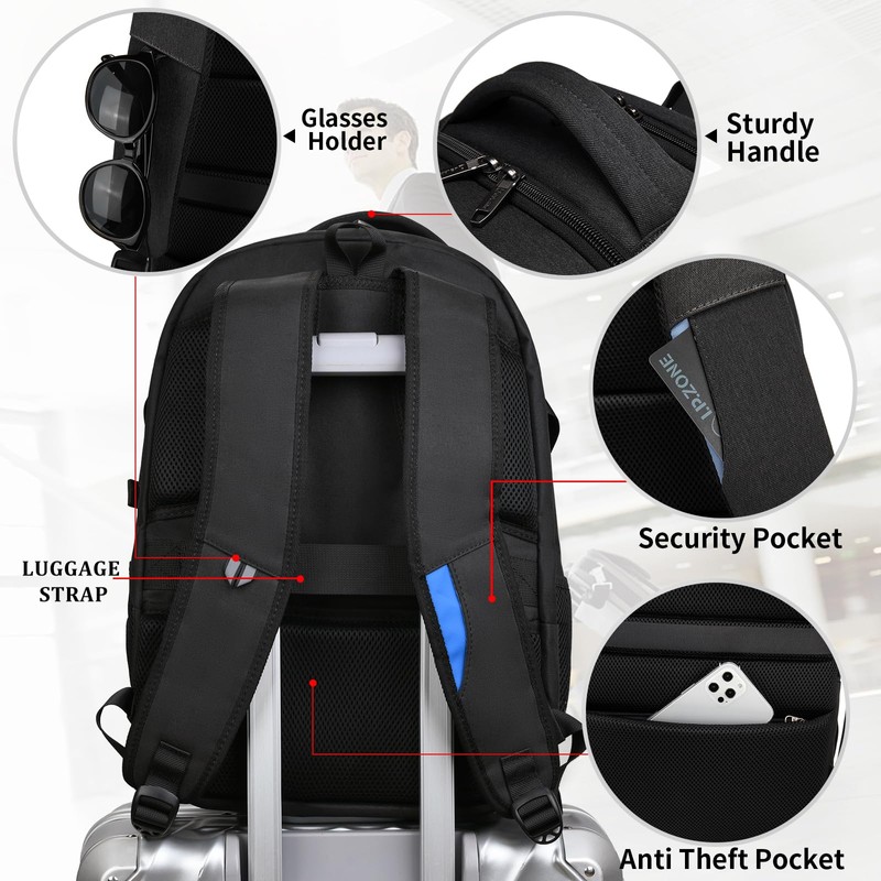 TSA Approved Cable Luggage Locks for Laptop Backpack, Re-settable Combination,