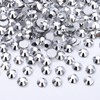 Meibite Silver Flatback Rhinestones, Glass Rhinestones for Nail Art and