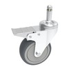 RILIDRI 5-Inch Swivel Stem Caster, 7/16-Inch Stem Diameter Rubber Wheel,