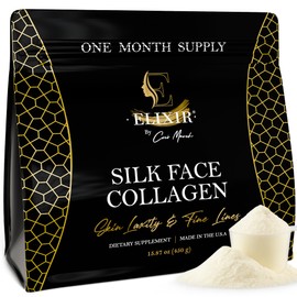Silk Face Collagen - Collagen Peptides Powder for Women, Face and Neck 14g Protein | Ultra Low Molecular Weight Collagen – for Skin, Hair, Nail, Joint & Gut Health, 15.87 oz (450g) Cocó March