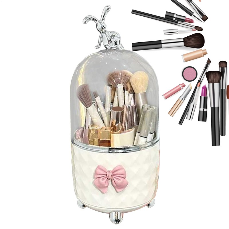 360 Rotate Makeup Brush Holder - 360 Rotating Clear Makeup