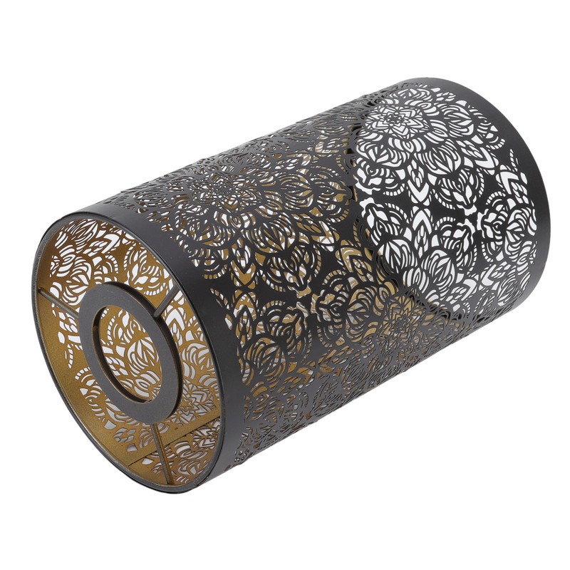 Lamp Shade Hollow Carving Metal Cylindrical Circular Pattern E27 E26
