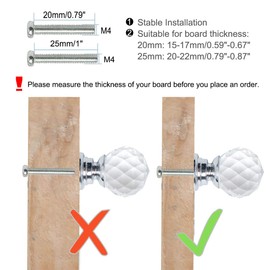 sourcing map 20mm Dia 10pcs Crystal Knobs Aluminum Alloy Base Round Shape Knob Drawer Pull Handle Furniture Door Cabinet Cupboard Wardrobe Dresser Decorative Silver Color