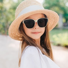 LVIOE Snap Shades Kids Sunglasses Over Glasses Girl Boy Polarized UV400 Protection TR90 Flexible Square Round Sunnies LS8152