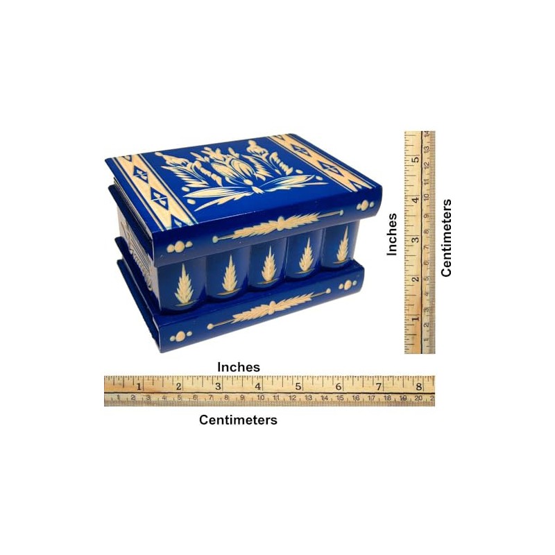 Romanian Puzzle Box - Large Blue