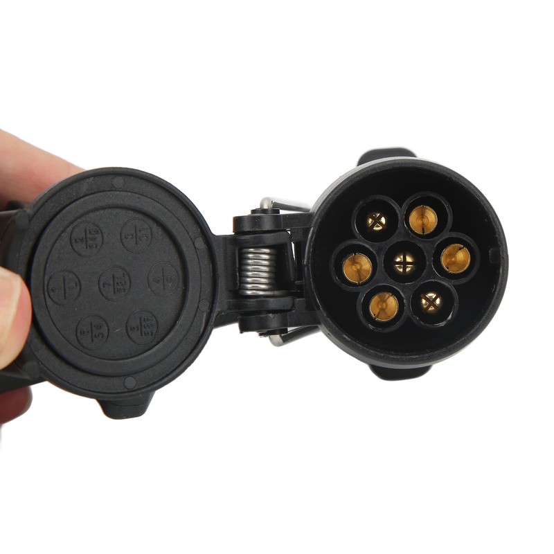 7 Way Round Trailer Plug Adapter Wire Connector RV Truck