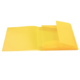 HERMA 19502 Portfolio Folder DIN A4 Translucent Yellow, Sturdy Plastic, Washable and Durable, Folder with Inner Flaps and Elastic Band, Document Folder for Children, Boys and Girls