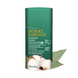Desert Essence Natural Powder Fresh Deodorant - 100% Plastic Free, Aluminum Free, & Paraben Free for Women & Men, 2.25 oz