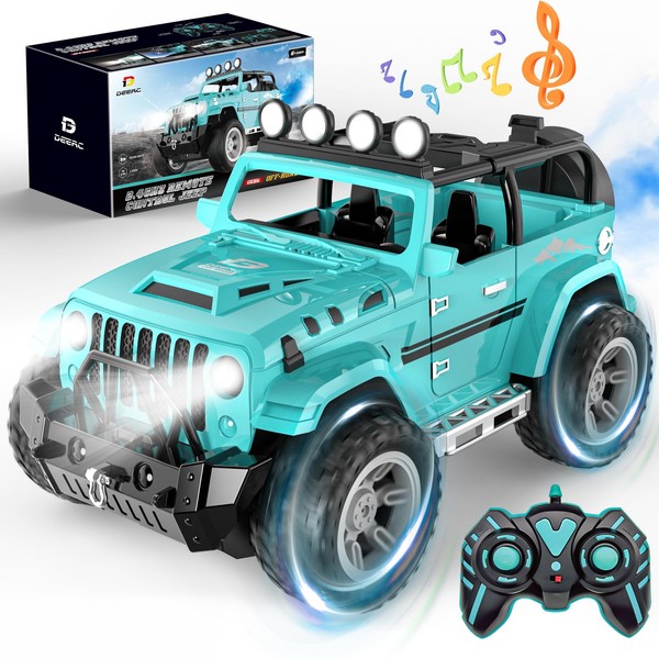 DEERC Remote Control Car with Fog Mist & Music, 1:16