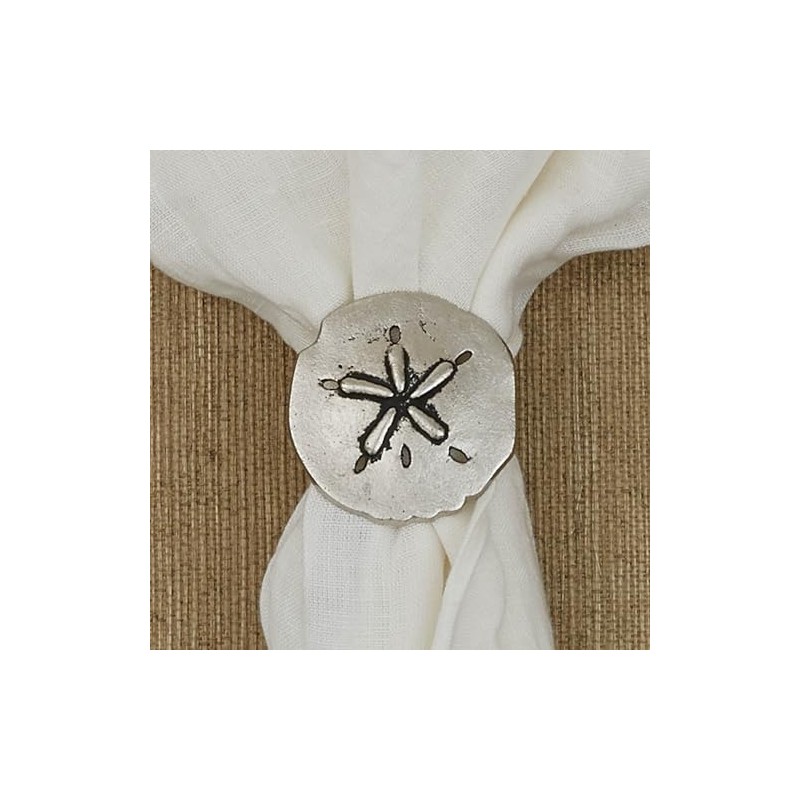 Split P Sand Dollar Napkin Ring Set of 4