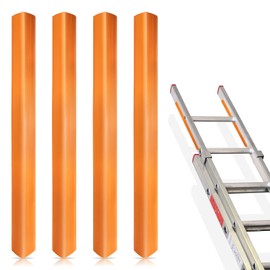 4 Pcs Ladder Stabilizer for Gutters & Roof - Ladder Stabilizer Covers Grip Strips Fits Most Ladders, Anti-Slip Ladder Safety Covers Grip Strips for Fall Prevention & Scratch Protection (Orange)