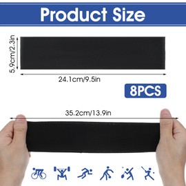 Yuanchu Stirnband Damen Sport,8 Pack Haarband Übung Haarbänder Damen Herren Schweiß Wicking Antirutsch Stirnbänder Elastische Hair Band Dünn Headband Sommer Haarschmuck für Workout Yoga Laufen