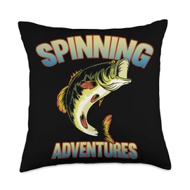 Angler, Fischer, Angel Fish Fish Outifts And Gifts Angel, Angler Fisherman Outfit Bass Fishing Throw Pillow, 18x18, Multicolor