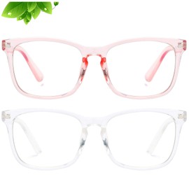 KUGUAOK 2 PACK Kids Blue Light Blocking Glasses, Boys Girls Computer Gaming TV Glasses, Lightweight Eyeglasses Frame (Age 4 to 12)