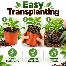 75-150 Pack Flexible Nursery Pots for Seed Starting – Soft Plastic Plant Containers for Seedlings, Succulents & Transplanting