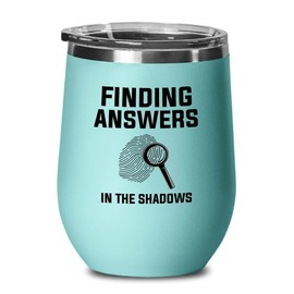 Detective Teal Edition Wine Tumbler 12oz - Finding answers in - Police Officer Cop Patrol Detective Sheriff Law Enforcement Police Academy Student Police Chief