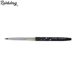 Rolabling Size 4# Black 100% Kolinsky Sable Acrylic Nail Art Brushes UV Gel Nail Painting Pen Brushes (Size 4)