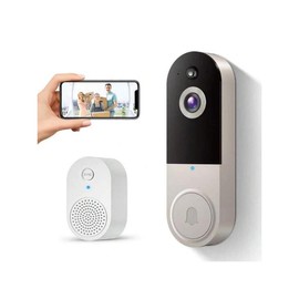 1080p Video Doorbell Camera Wireless With Chime, Smart AI Human Detection, 2-Way Audio, FHD Live View, 2.4G WiFi Only, Night Vision, Cloud Storage, Battery Powered, Wire-Free, Indoor Outdoor Surveillance Cam For Home Security System - Colour: Default